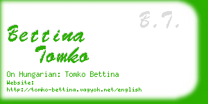 bettina tomko business card